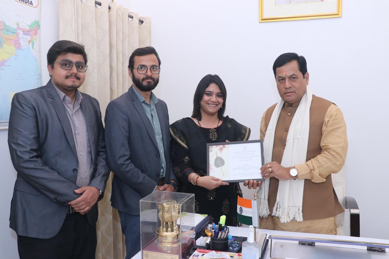 Caliche team meeting Hon'ble Union Minister Shri Sarbananda Sonowal